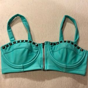 Pacsun studded zip-up swim top